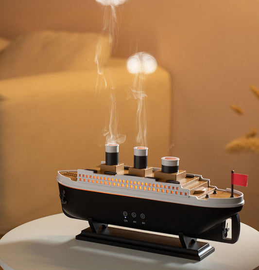boot aroma diffuser geïnspireerd op zee, met golvend LED-licht