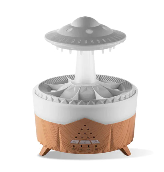 Een ufo diffuser die waterdruppels laat vallen